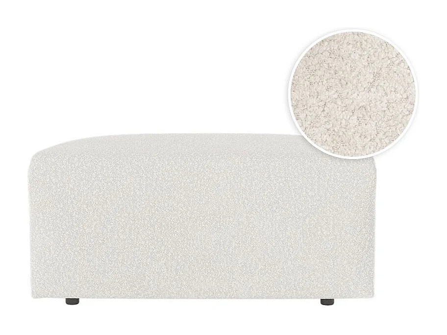 Pouf ROMANE en tissu bouclette - Blanc