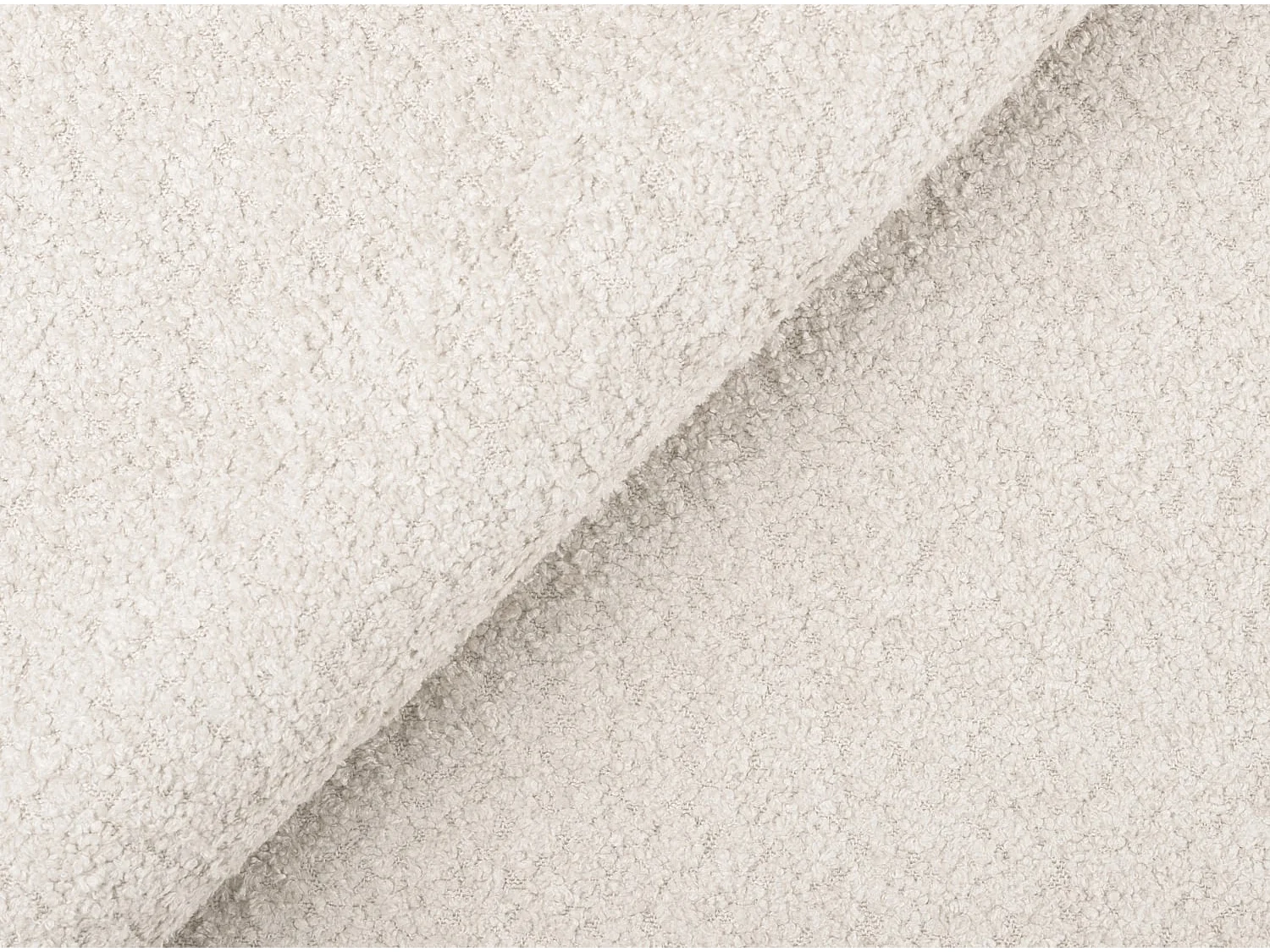 Pouf ROMANE en tissu bouclette - Blanc