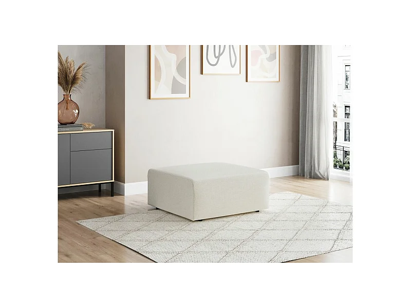 Pouf ROMANE en tissu Easy Clean antitache - Beige