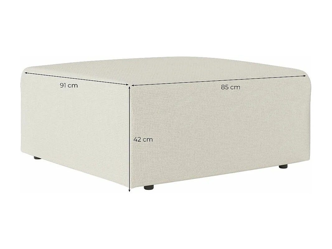 Pouf ROMANE en tissu Easy Clean antitache - Beige