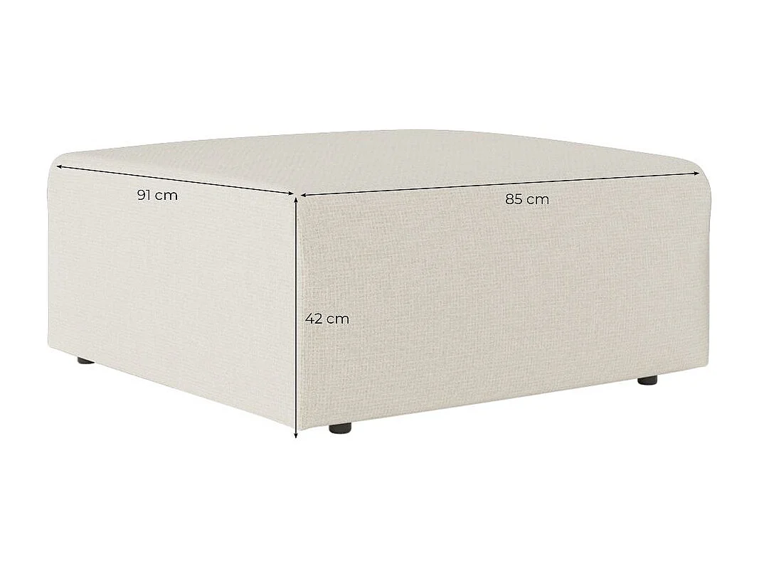 Pouf ROMANE en tissu Easy Clean antitache - Beige