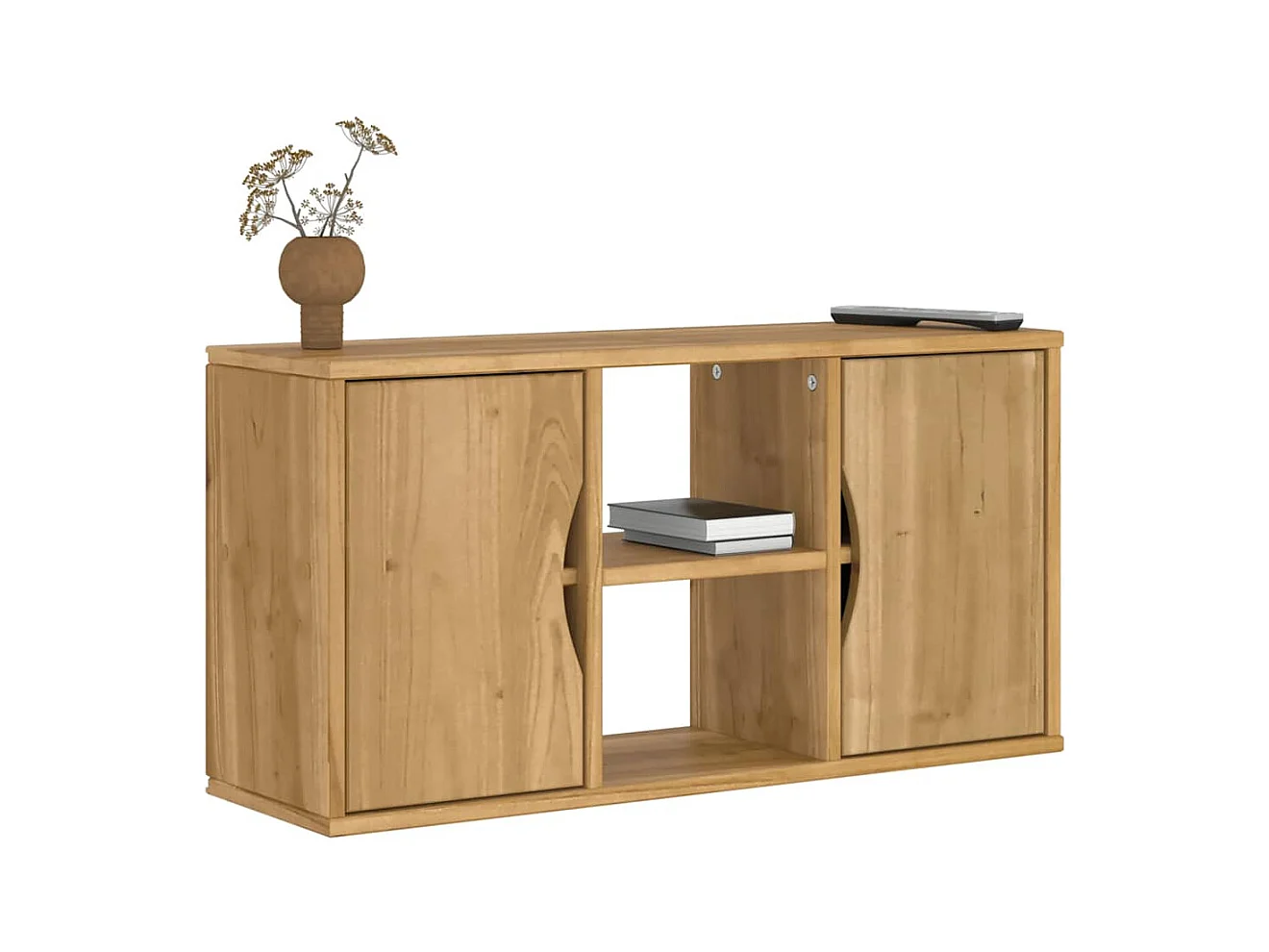 Meuble TV ODDA 79x24x40 cm bois massif pin