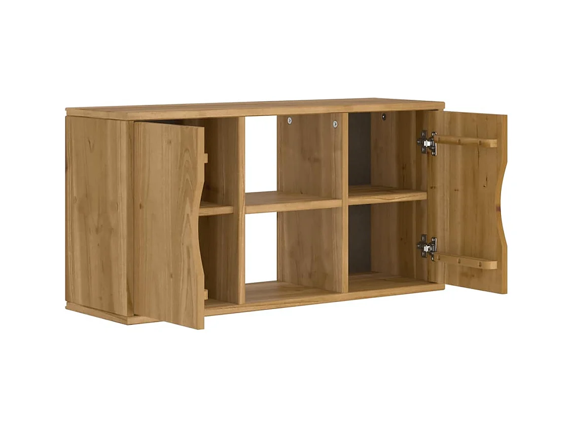Meuble TV ODDA 79x24x40 cm bois massif pin