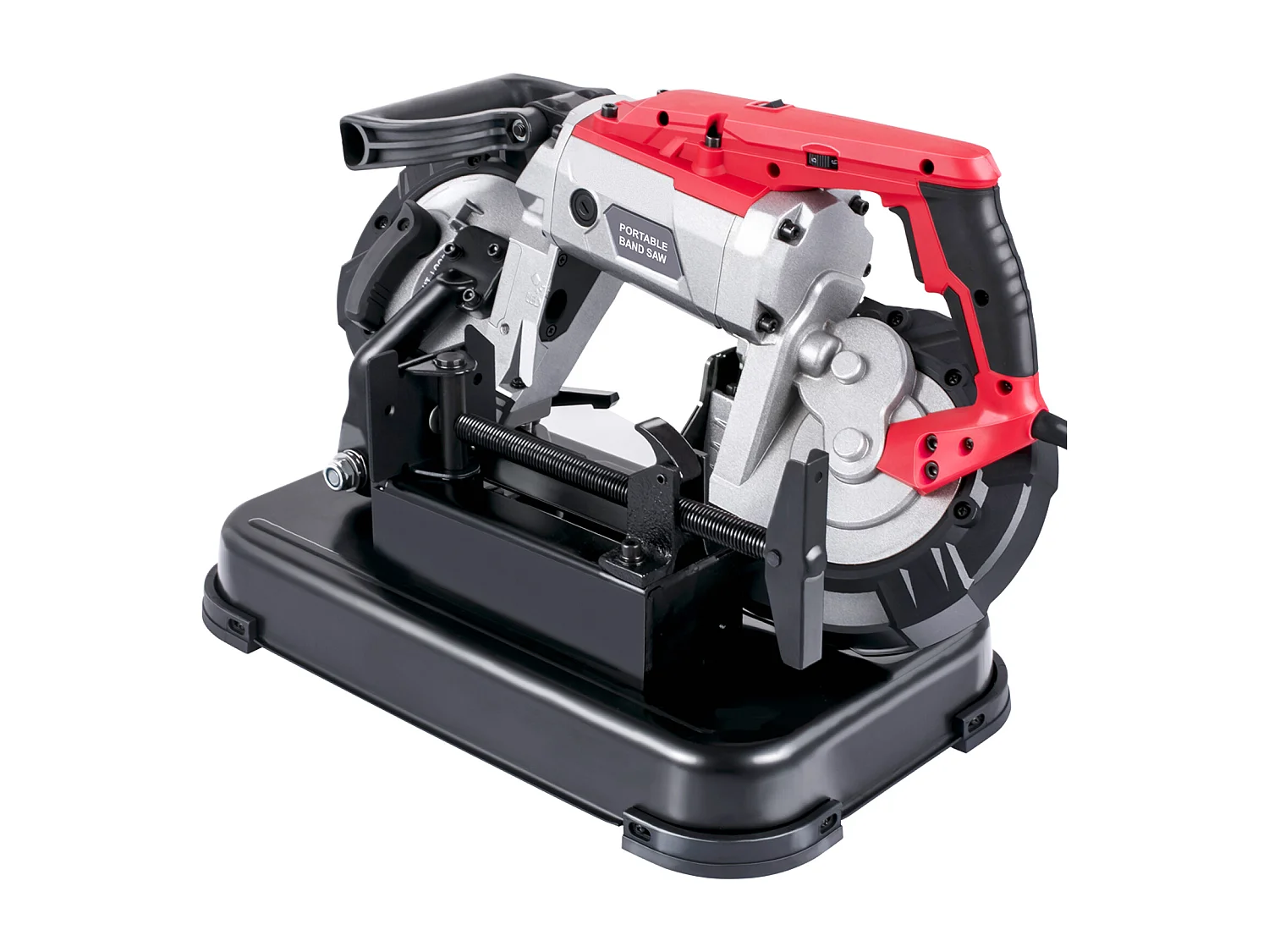 Scie à Ruban SucceBuy Portable à Coupe Profonde 12,7 Cm, Scie à Ruban sans Fil Électrique 1100W 42-144 M/Min Coupe à 45°-90° avec Lampe LED