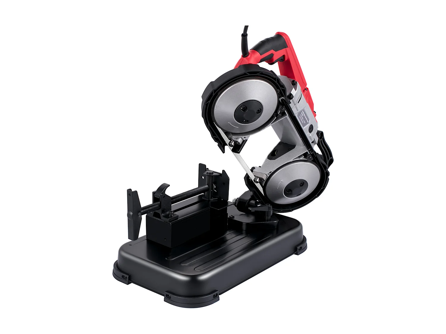 Scie à Ruban SucceBuy Portable à Coupe Profonde 12,7 Cm, Scie à Ruban sans Fil Électrique 1100W 42-144 M/Min Coupe à 45°-90° avec Lampe LED