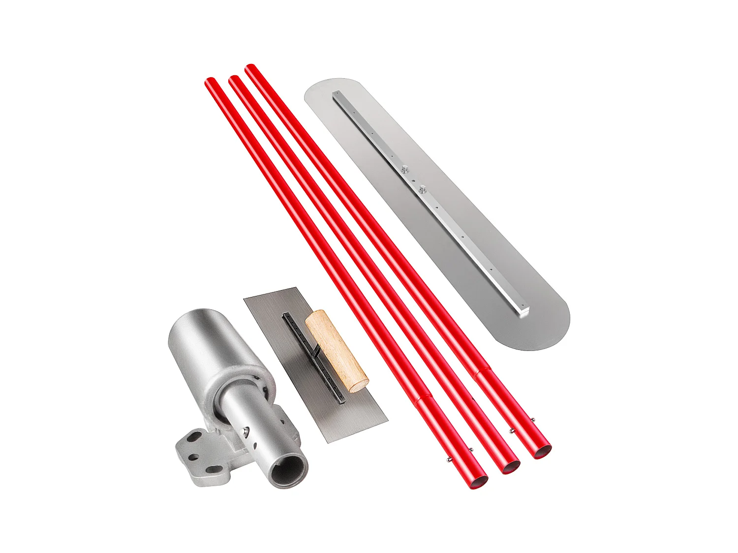 Maurerkelle SucceBuy, 1200 x 200 Mm, Betonkelle aus Stahl, 1,8 M Maurerkelle mit 3 Griffen, Verstellbare Putzstütze, Verputzen Glatter Oberflächen