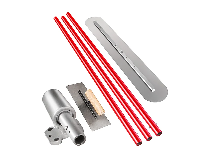 Truelle de Maçon SucceBuy 1200 x 200 Mm, Truelle de Béton en Acier, Truelle Ma?Onnerie 3 Poignées de 1.8 M, Platrage Support Réglable, Platre Surface Lisse