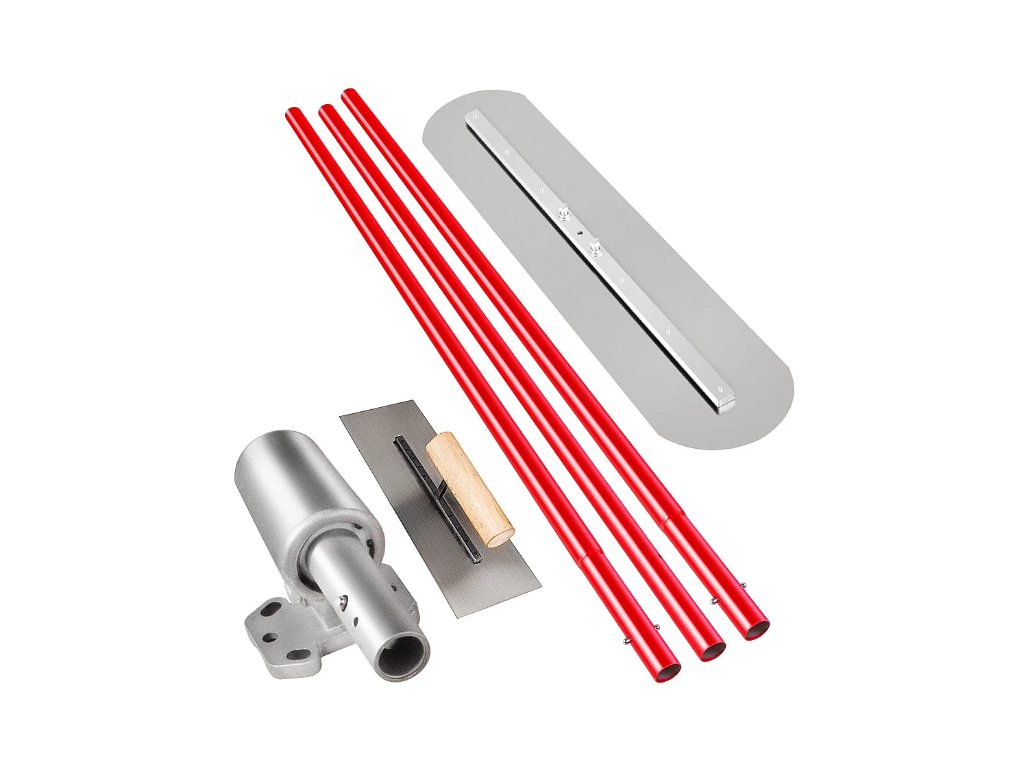 900x200mm Metseltroffel SucceBuy, Stalen Betontroffel, 3 Handgrepen, 1,8 M Metseltroffel, Pleistertroffel, Verstelbare Houder