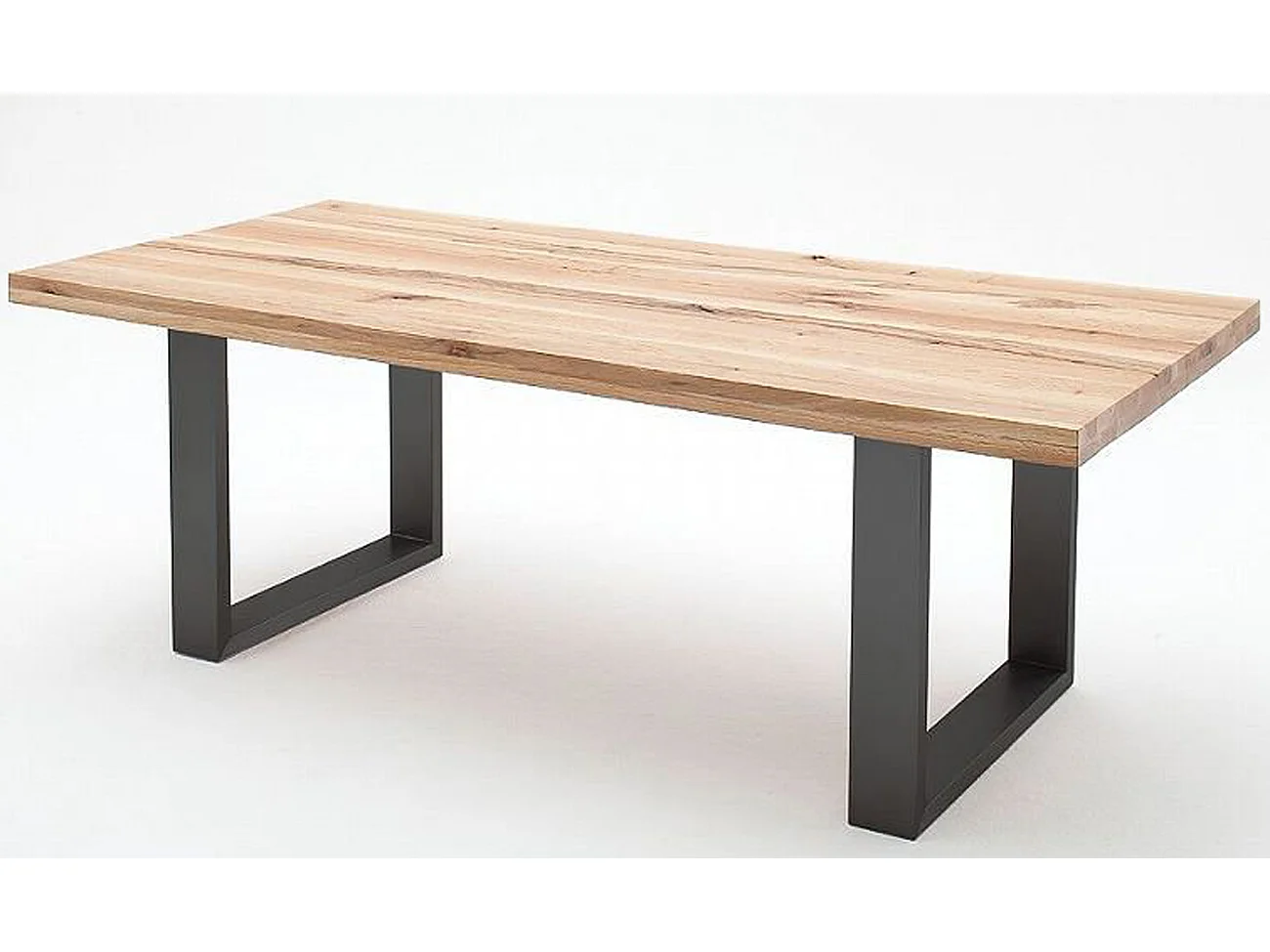 Table à manger en chêne sauvage massif/anthracite - L.180 x H.76 x P.100 cm
