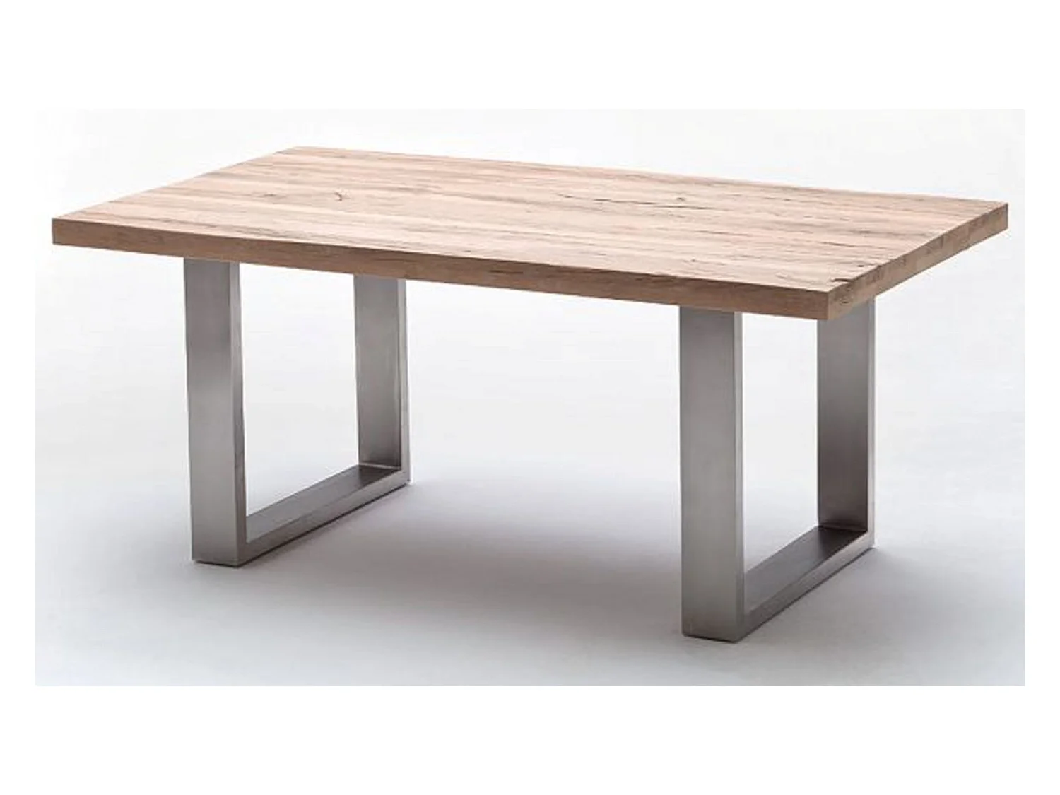 Table à manger en chêne chaulé,laqué mat massif - L.180 x H.76 x P.100 cm