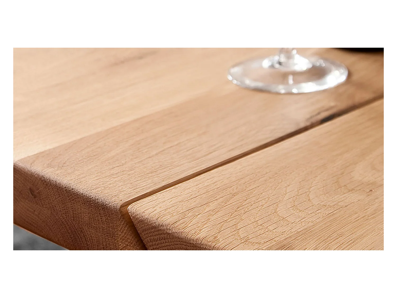 Table à manger en chêne massif huilé avec dessus divisé - L200 x H77 x P100 cm