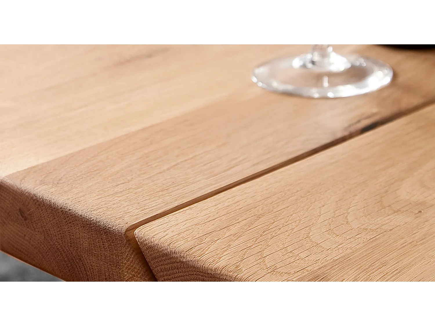 Table à manger en chêne massif huilé avec dessus divisé - L200 x H77 x P100 cm