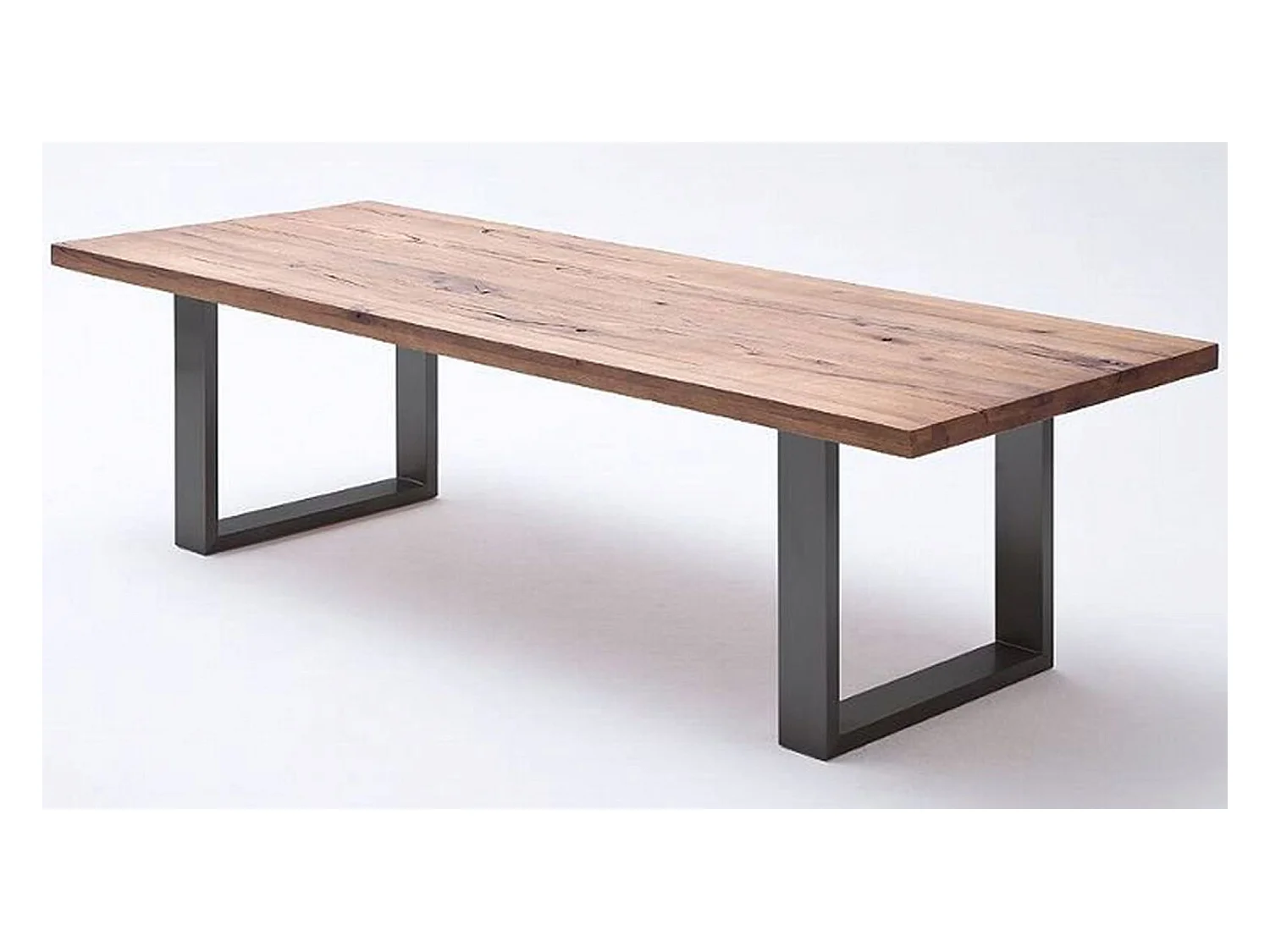 Table à manger en chêne massif bassano/anthracite - L.180 x H.76 x P.100 cm