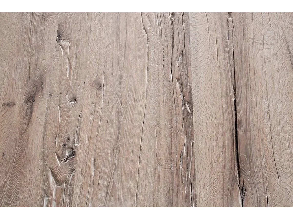 Table à manger en chêne massif teinté vielli laqué - L.200 x H.76 x P.100 cm