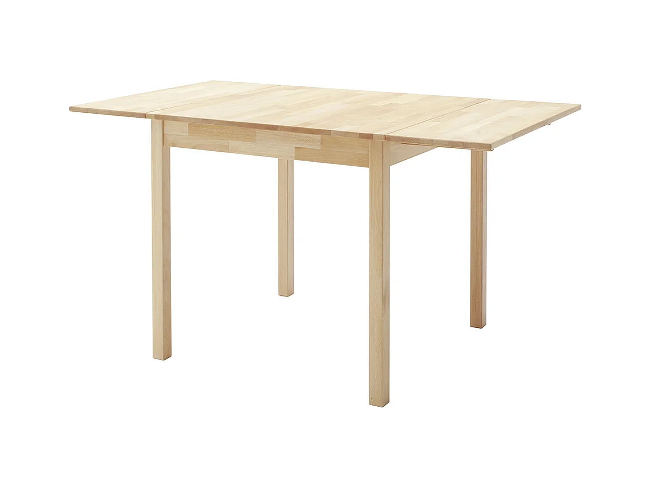 Table de salle à manger extensible en bois hêtre massif huilé coloris naturel - longueur 80-140 x hauteur 76 x profondeur 80 cm