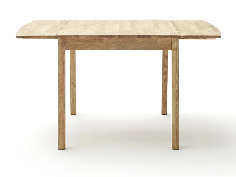 Table de salle à manger extensible en bois hêtre massif huilé coloris chêne sauvage - longueur 80-140 x hauteur 76 x profondeur 80 cm