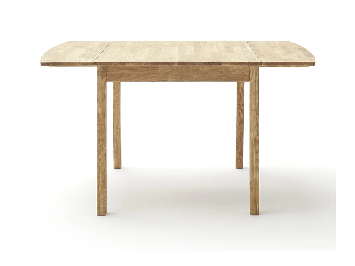 Table de salle à manger extensible en bois hêtre massif huilé coloris chêne sauvage - longueur 80-140 x hauteur 76 x profondeur 80 cm