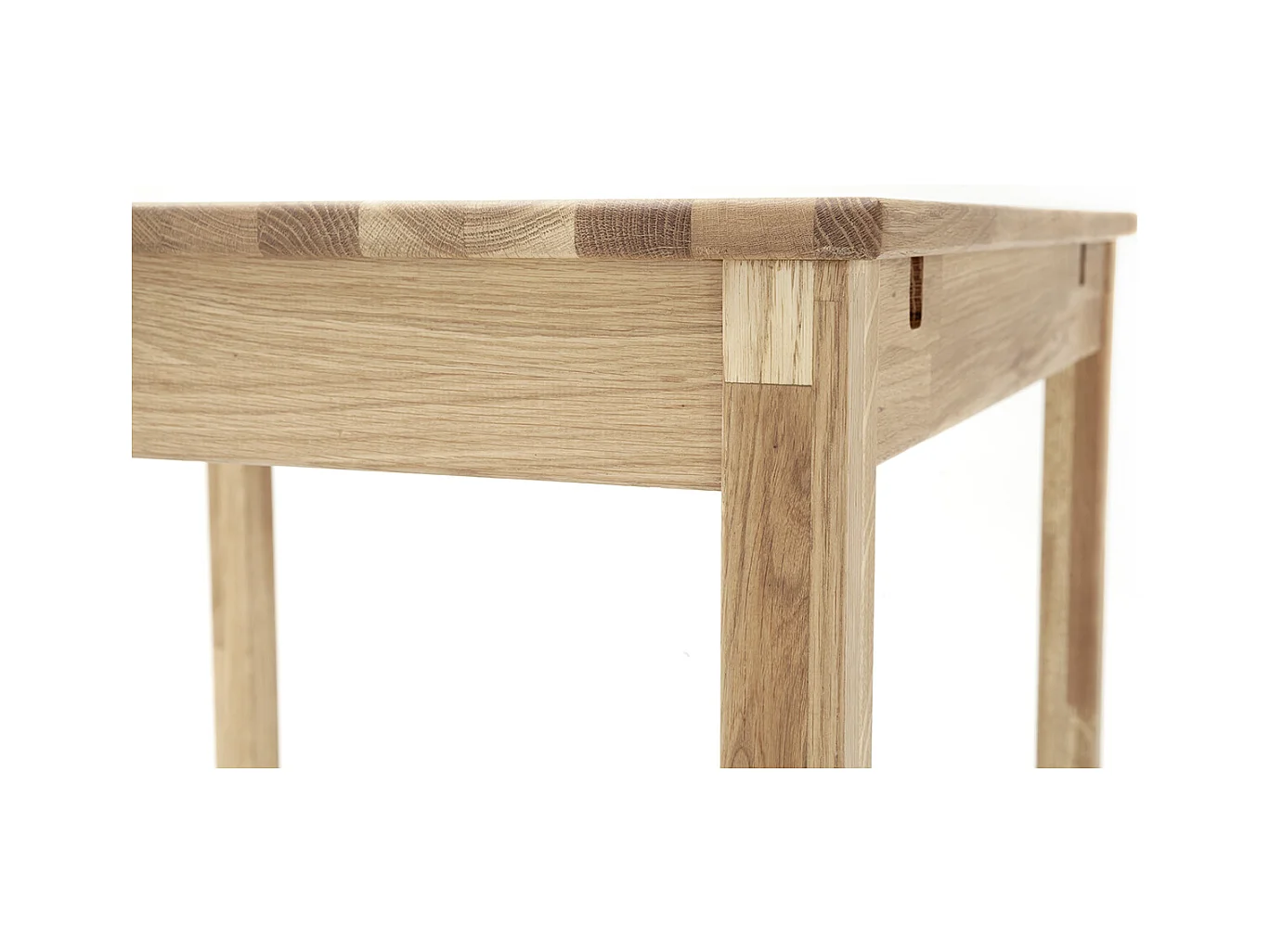 Table de salle à manger extensible en bois hêtre massif huilé coloris chêne sauvage - longueur 80-140 x hauteur 76 x profondeur 80 cm