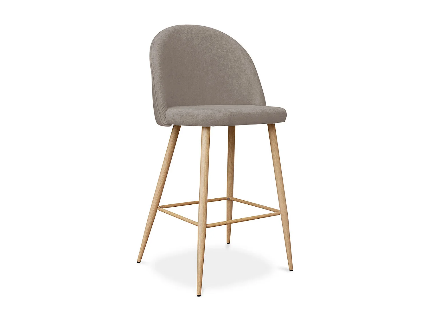 Tabouret tapissé en tissu - design scandinave - 66cm - Evelyne Taupe