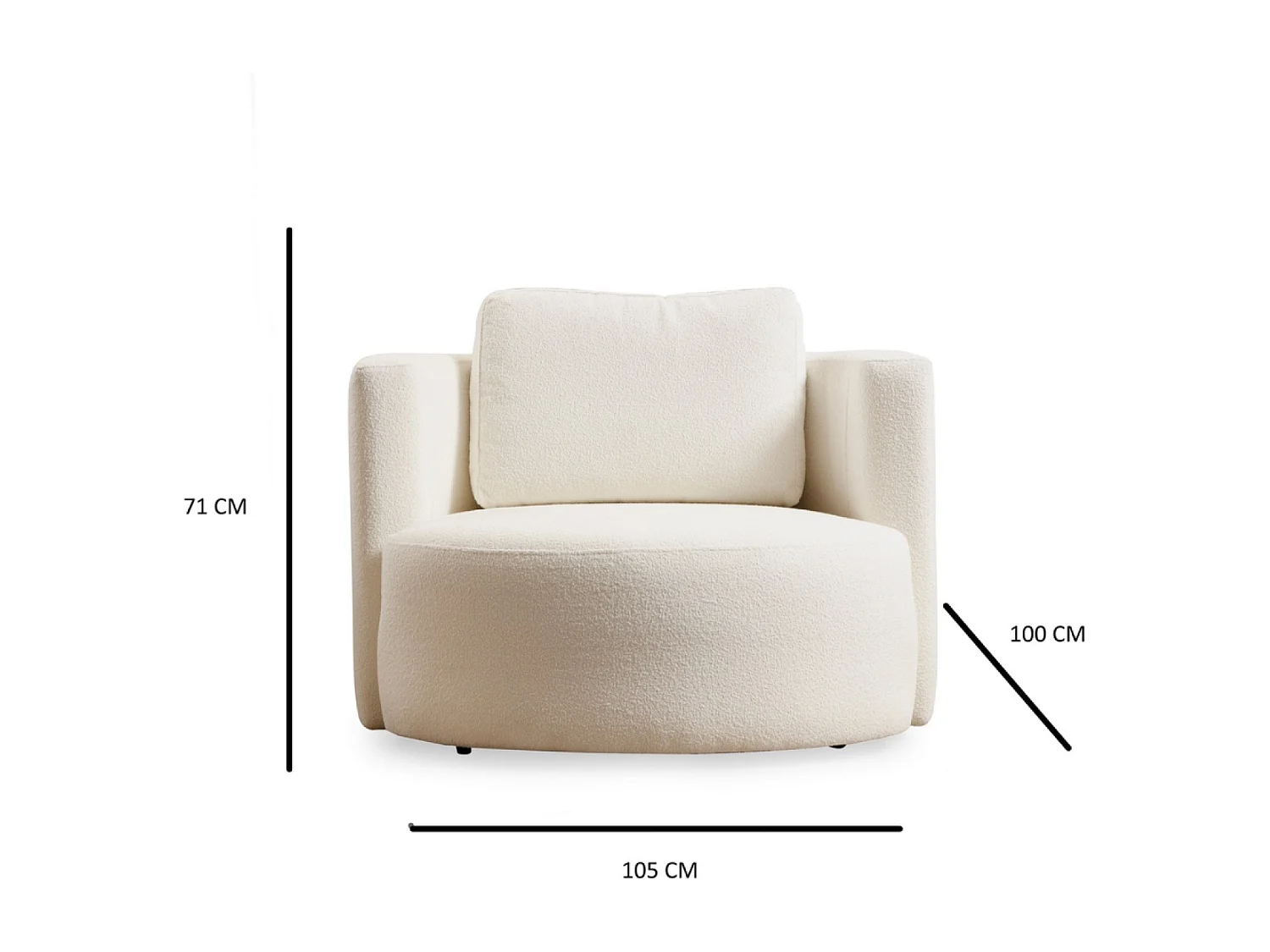Fauteuil bouclettes couleur crème OLSEN