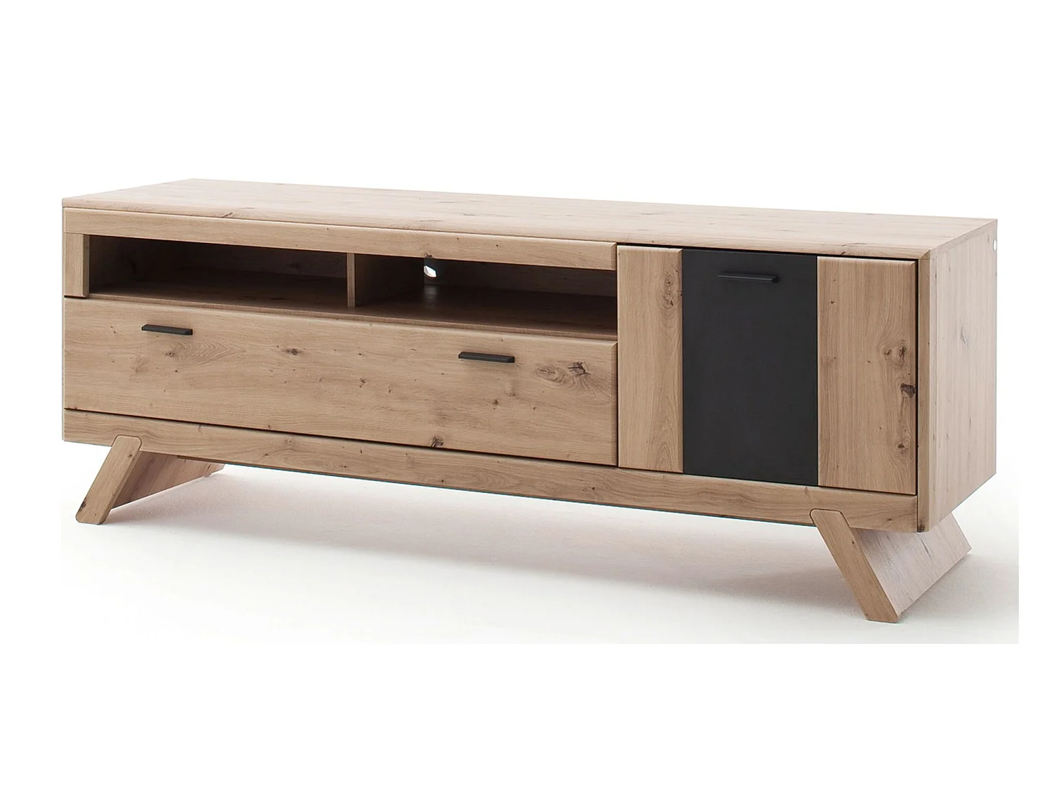 Meuble TV coloris chêne - Longueur 179 x Hauteur 65 x Profondeur 51 cm