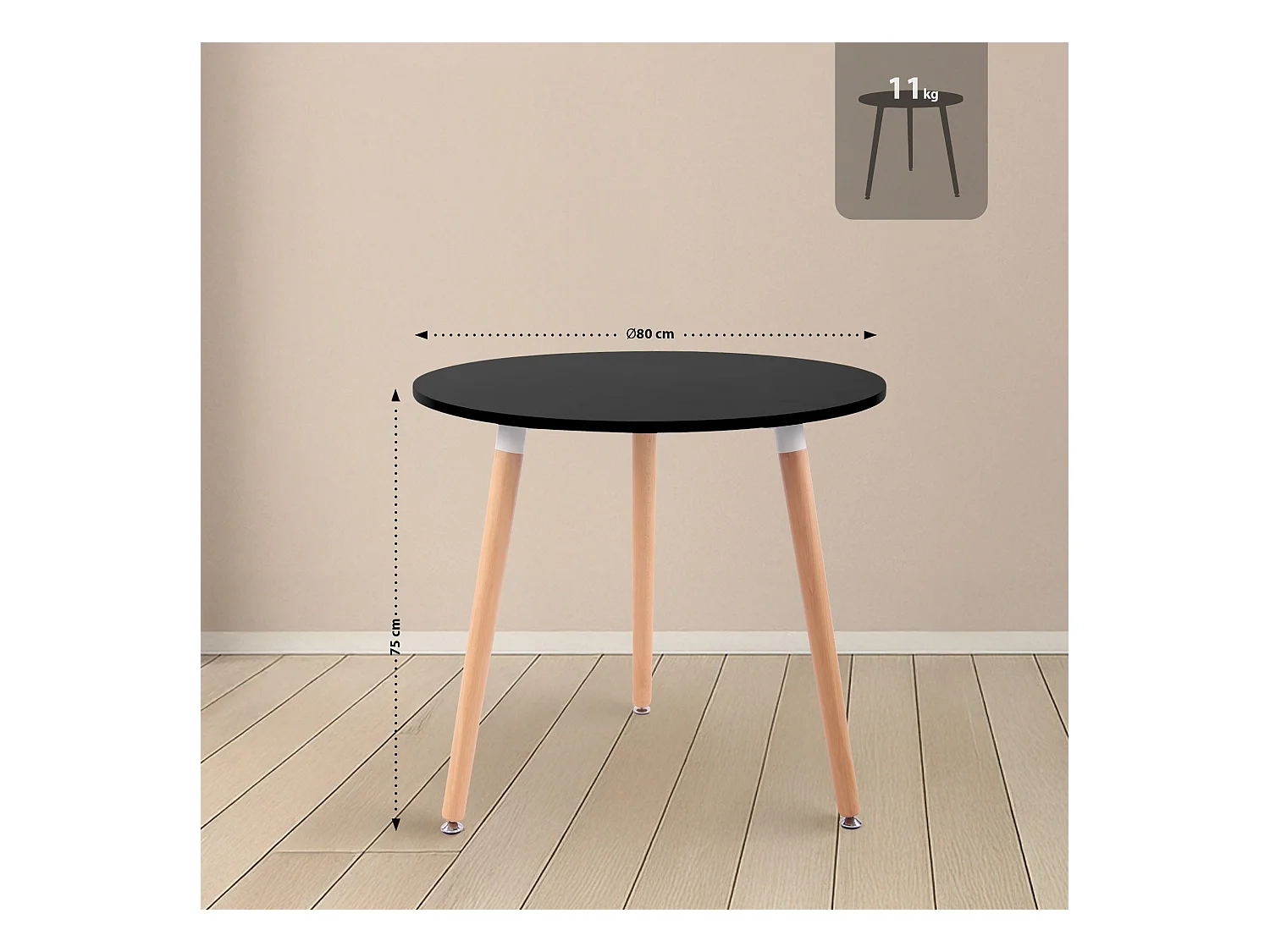 Ensemble de salle à manger - Table + 4 Chaises - Lansgar