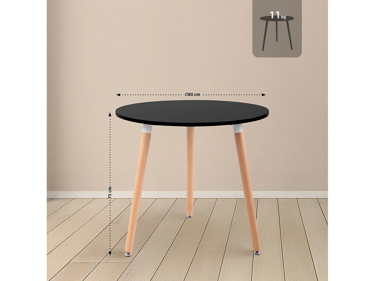 Ensemble de salle à manger - Table + 4 Chaises - Lansgar