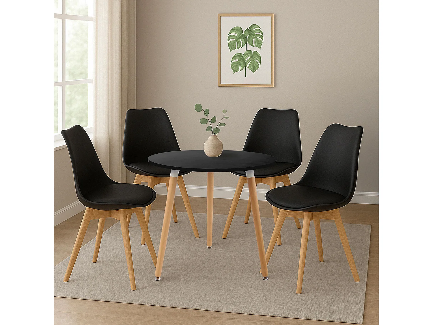 Ensemble de salle à manger - Table + 4 Chaises - Lansgar