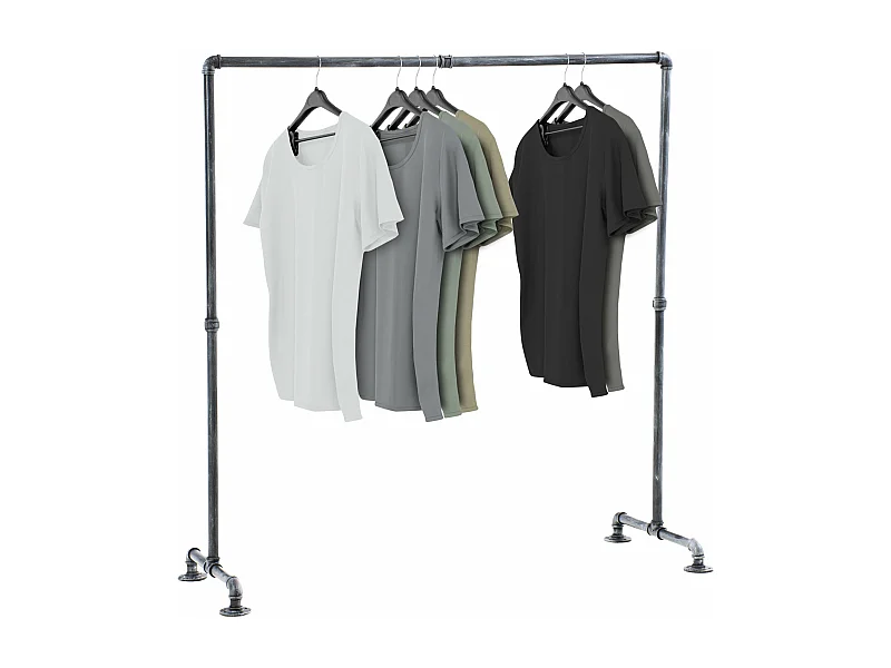 Portant à vêtement - Métal - 150 cm - Argent - Jersey