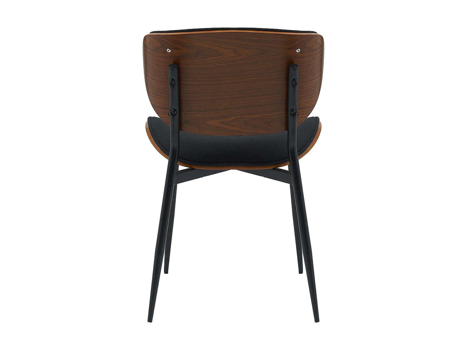 Lot de 2  chaise salle à manger - Tissu - Noyer / Noir - Enid