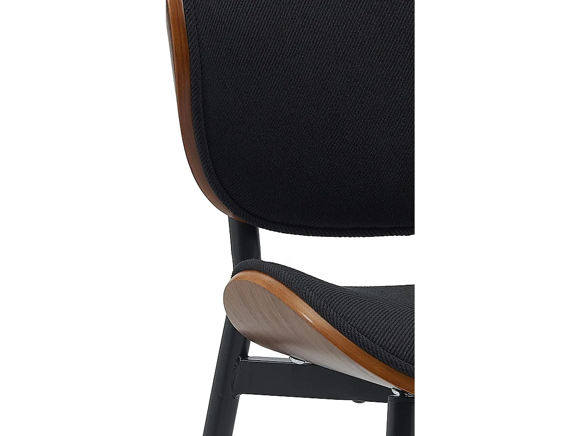 Lot de 2  chaise salle à manger - Tissu - Noyer / Noir - Enid