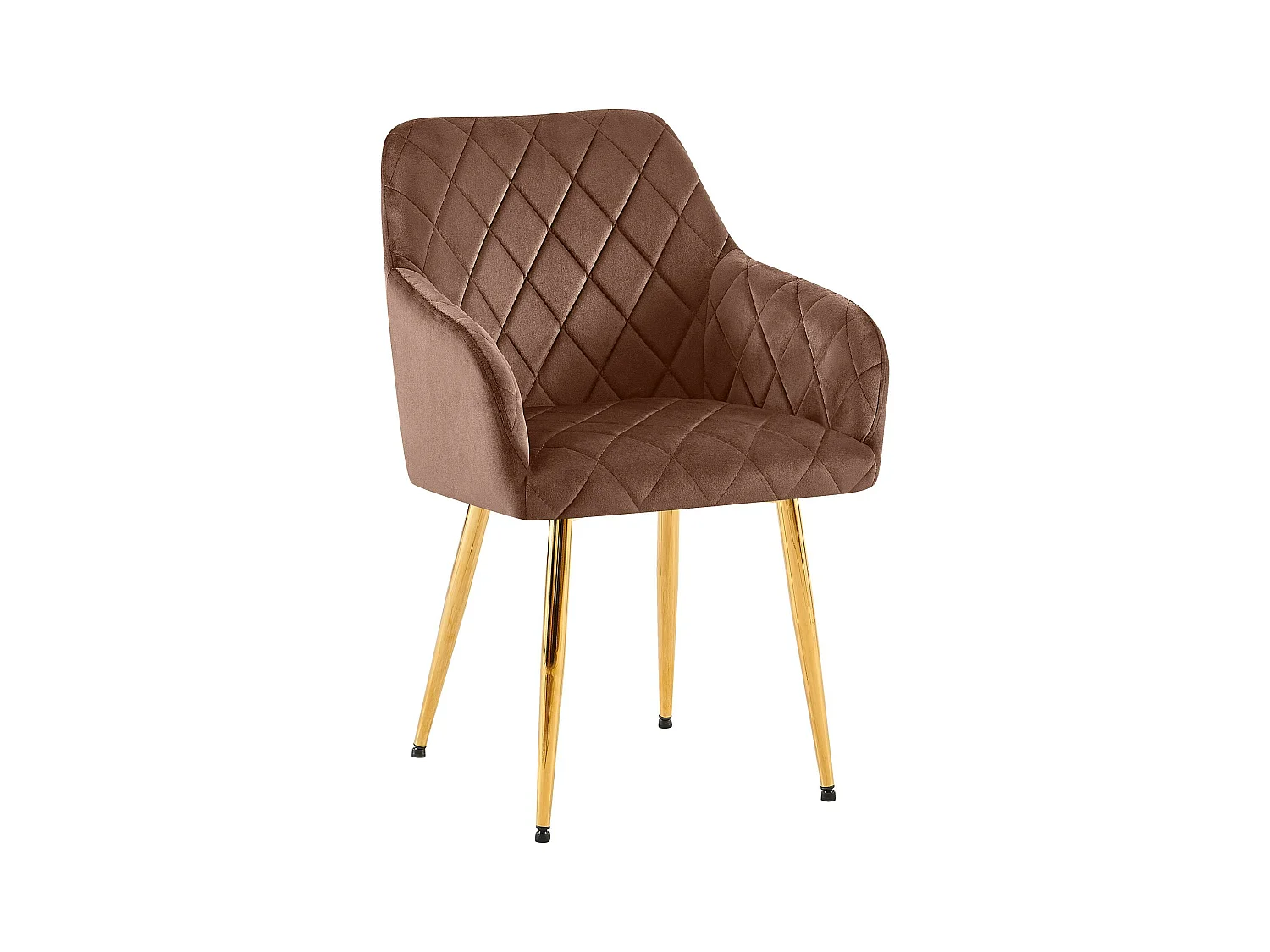 chaises avec accoudoirs - Velours - Marron - Monett