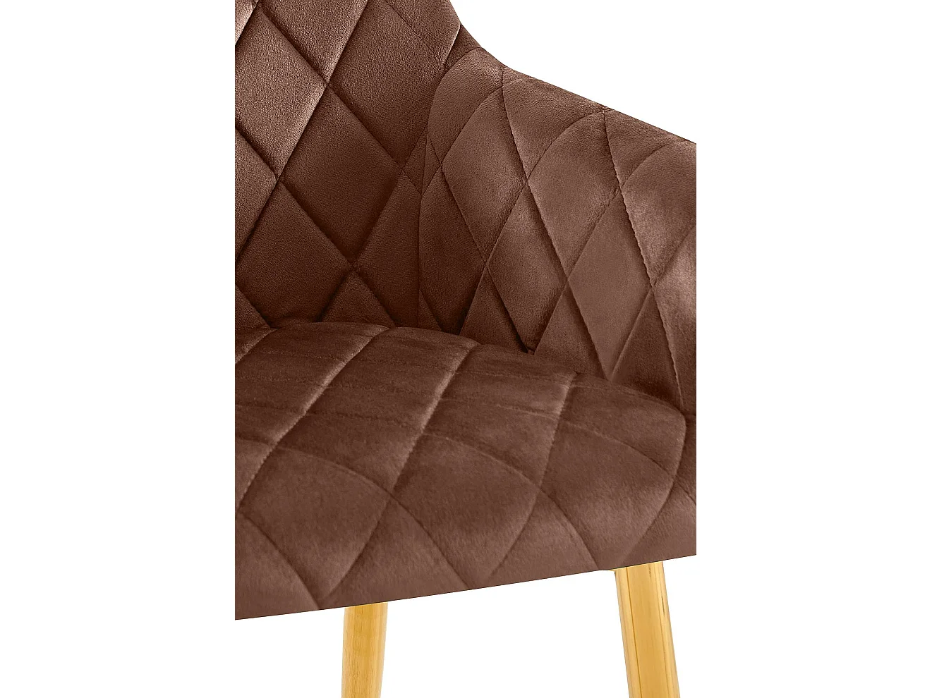 chaises avec accoudoirs - Velours - Marron - Monett