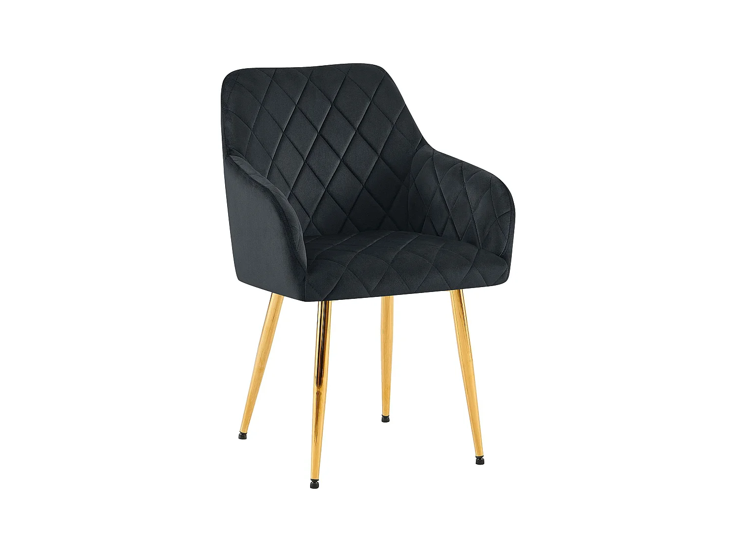 chaises avec accoudoirs - Velours - Noir - Monett