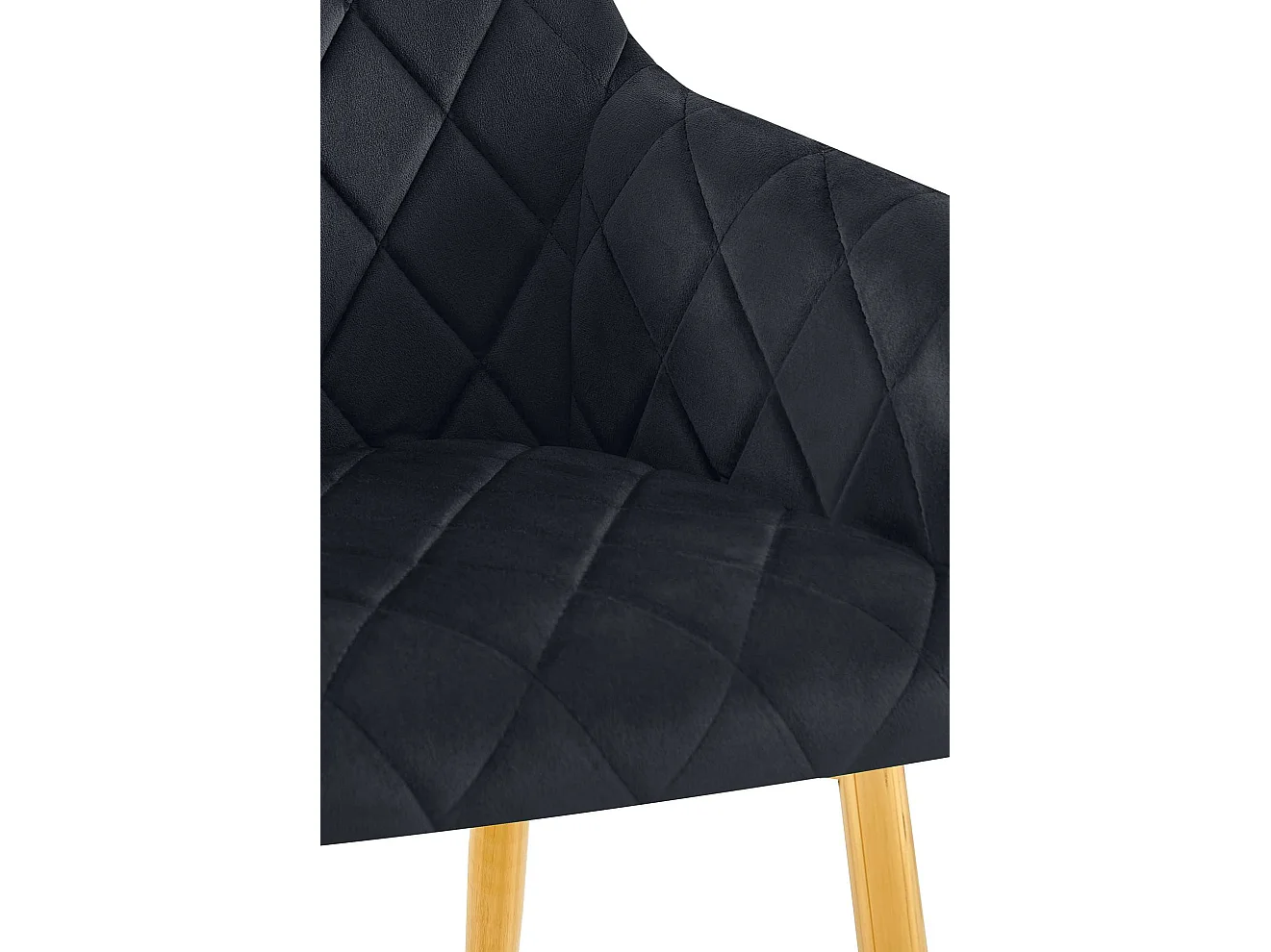chaises avec accoudoirs - Velours - Noir - Monett