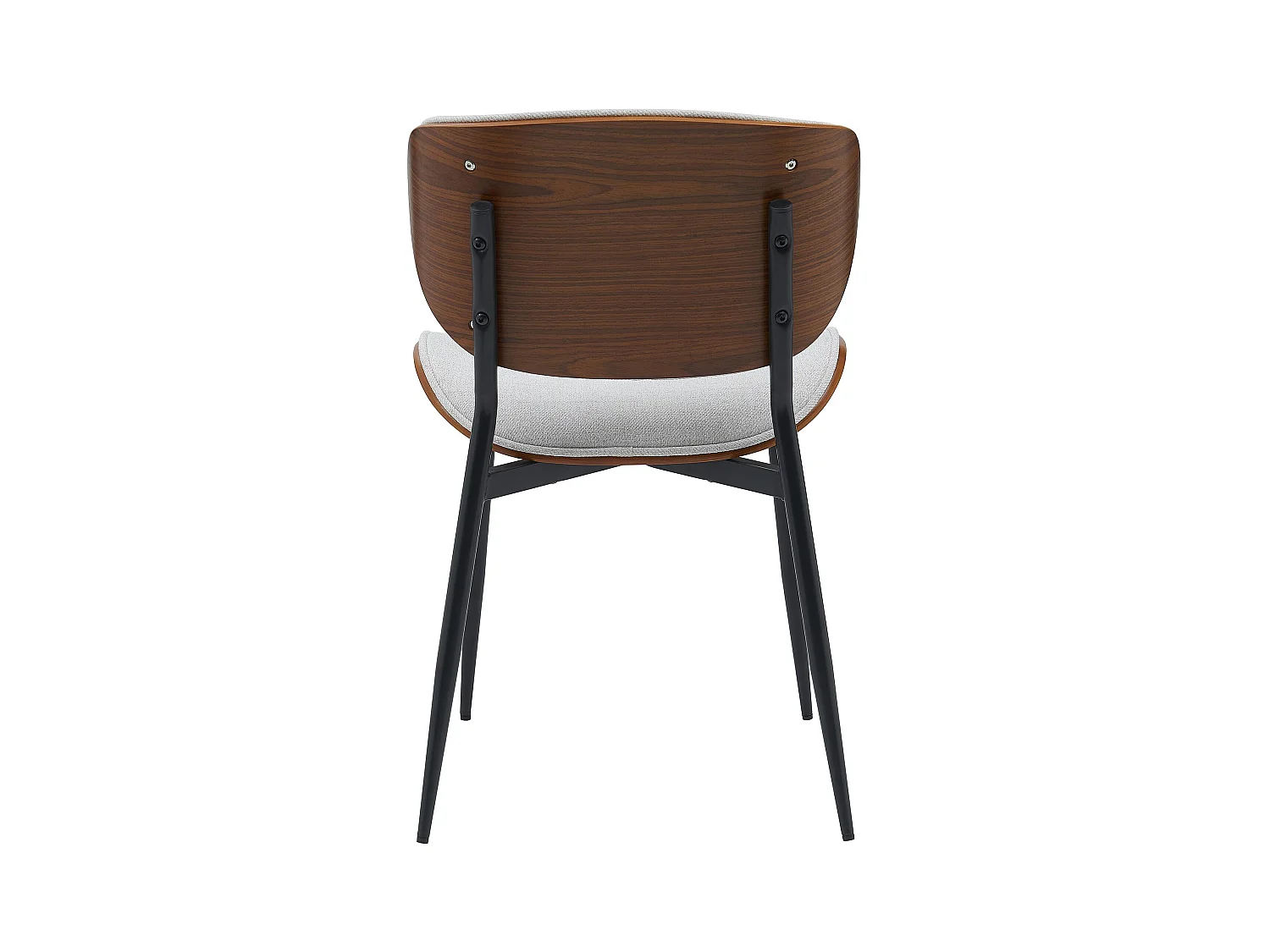 Lot de 2  chaise salle à manger - Tissu - Noyer / Crème - Enid