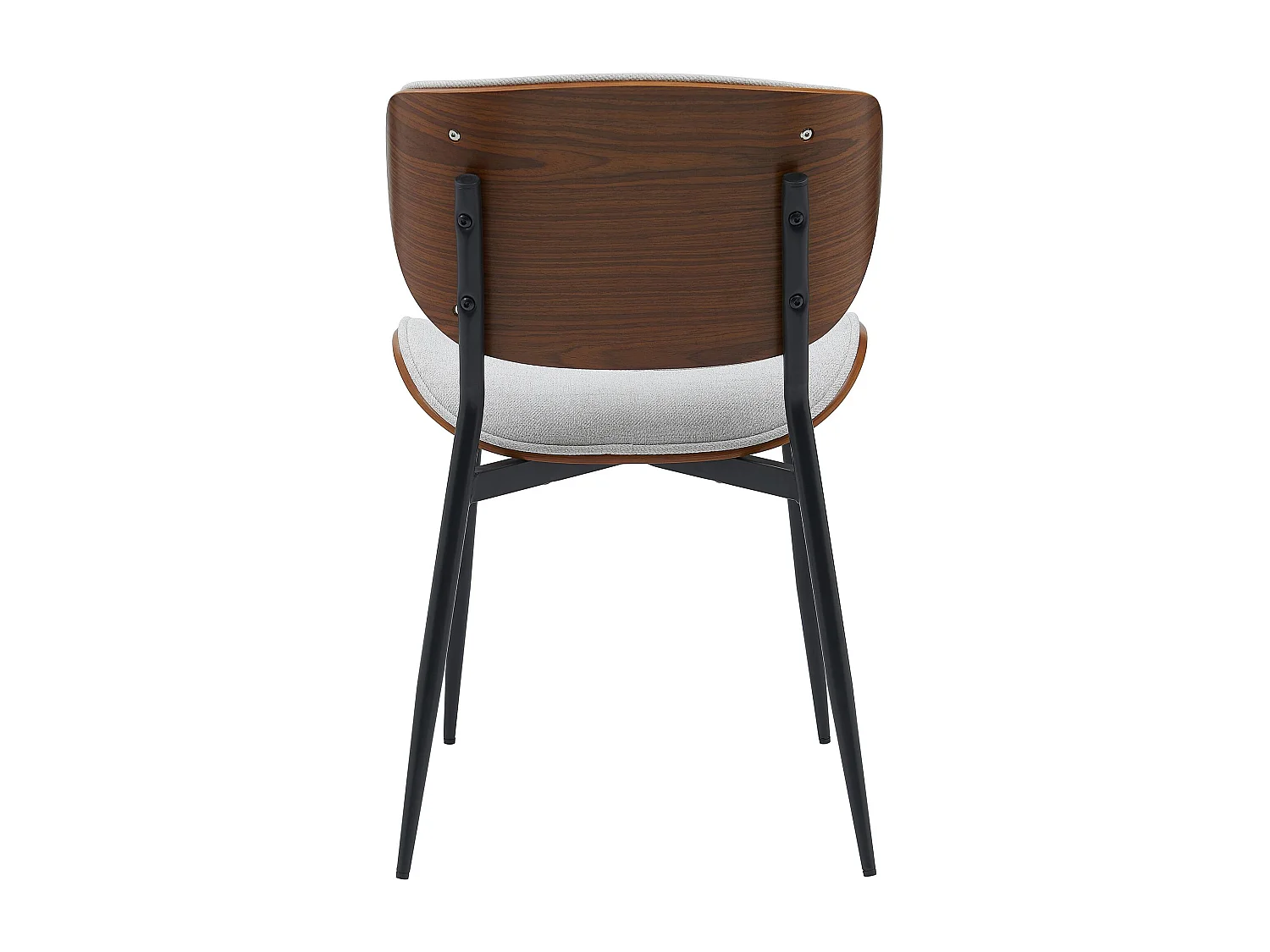 Lot de 2  chaise salle à manger - Tissu - Noyer / Crème - Enid