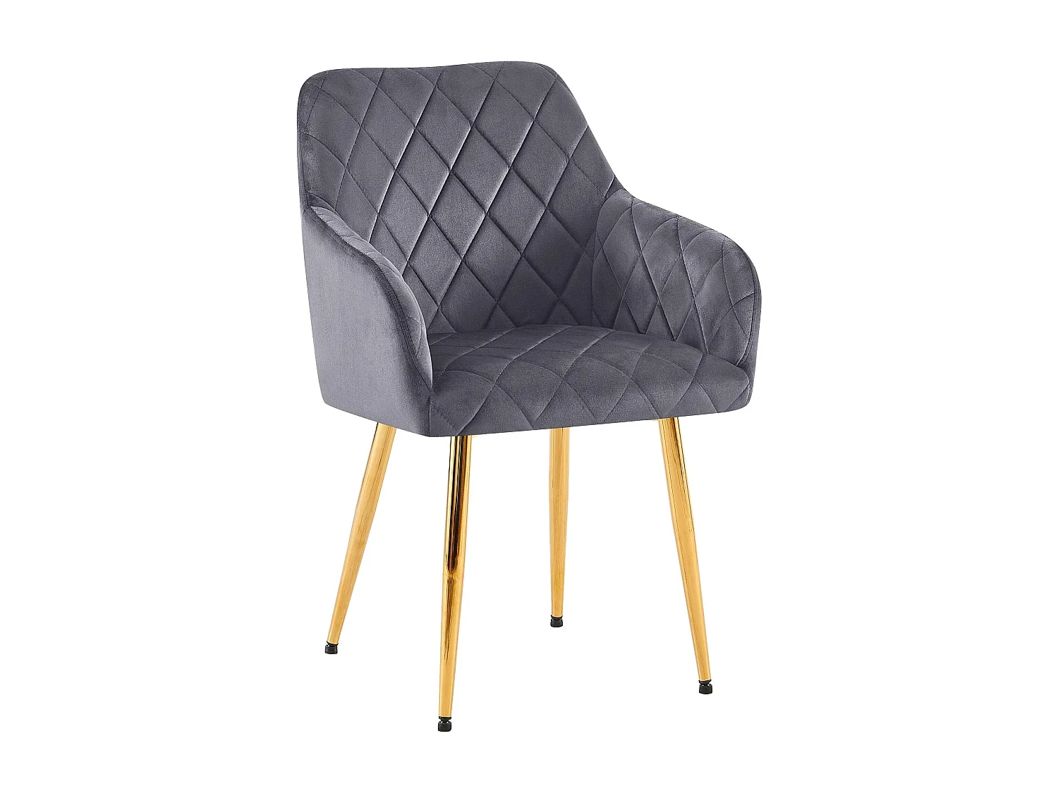 chaises avec accoudoirs - Velours - Gris foncé - Monett