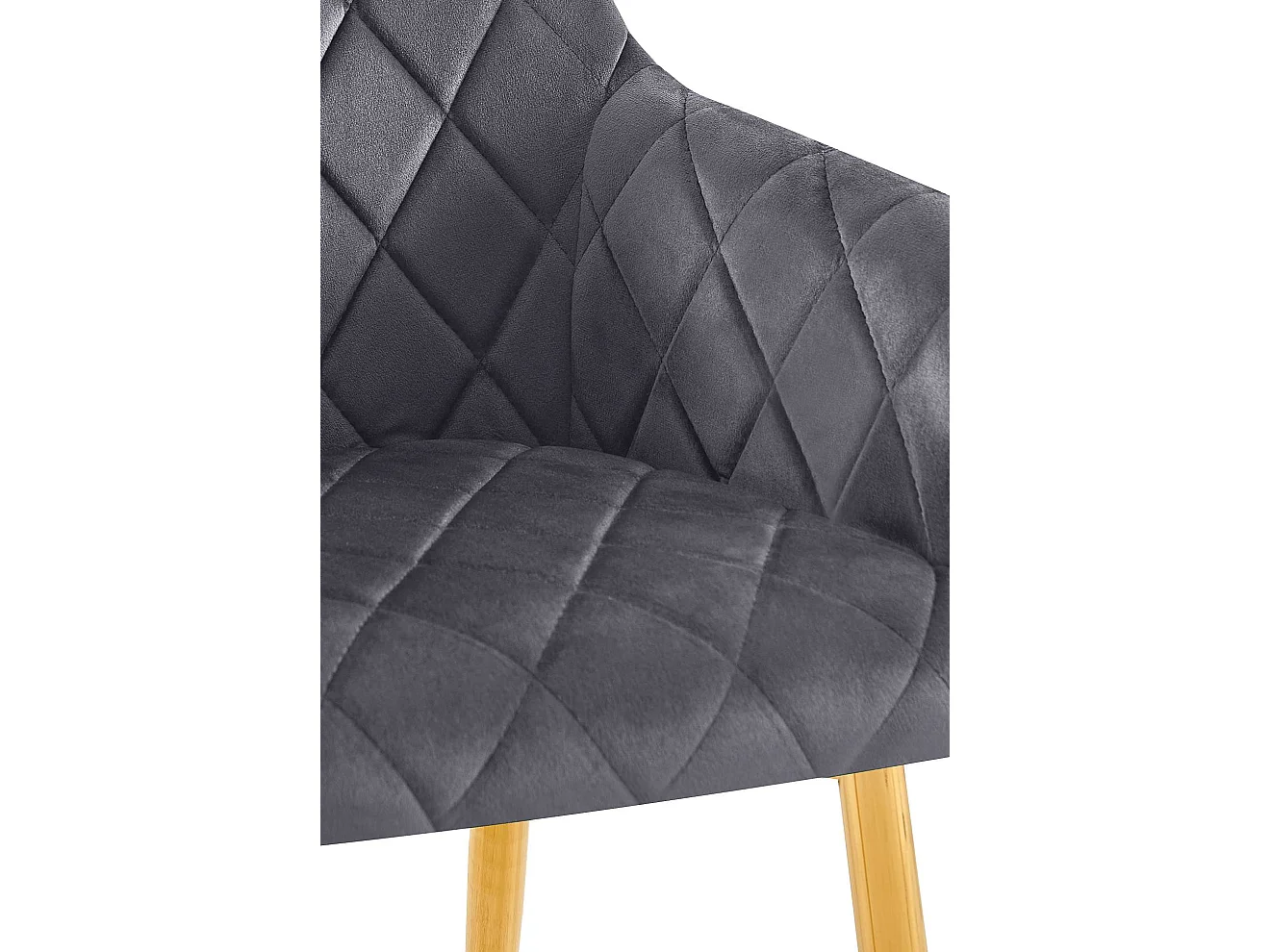 chaises avec accoudoirs - Velours - Gris foncé - Monett