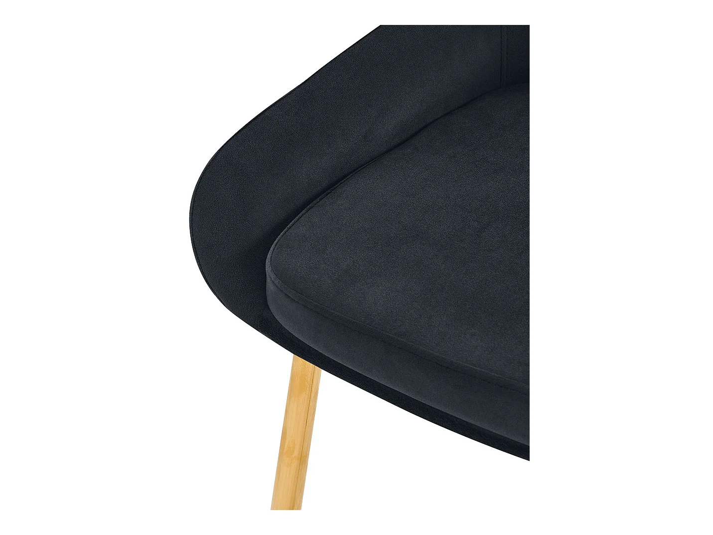 chaise salle à manger - Velours - Noir - Elmira