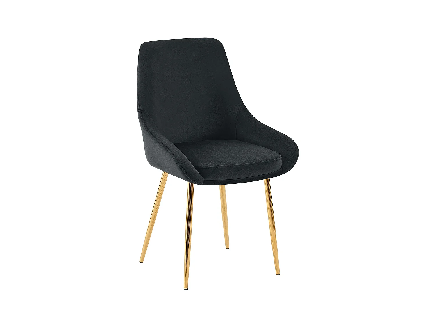 chaise salle à manger - Velours - Noir - Elmira
