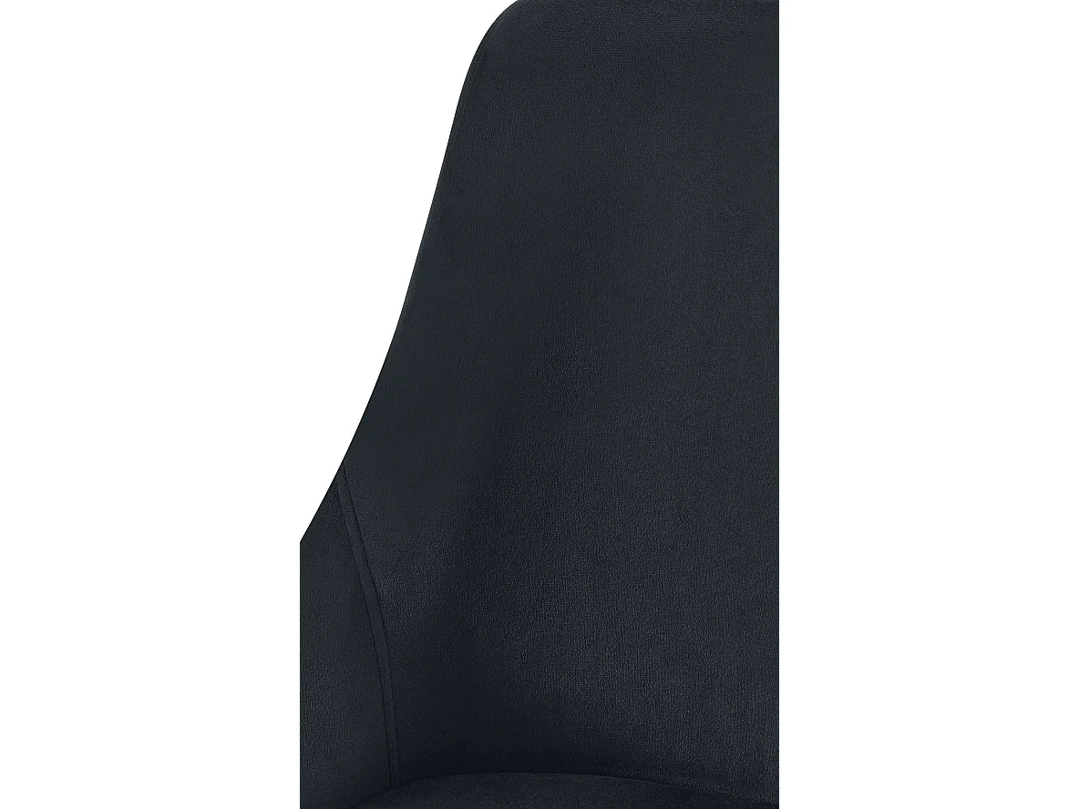 chaise salle à manger - Velours - Noir - Elmira