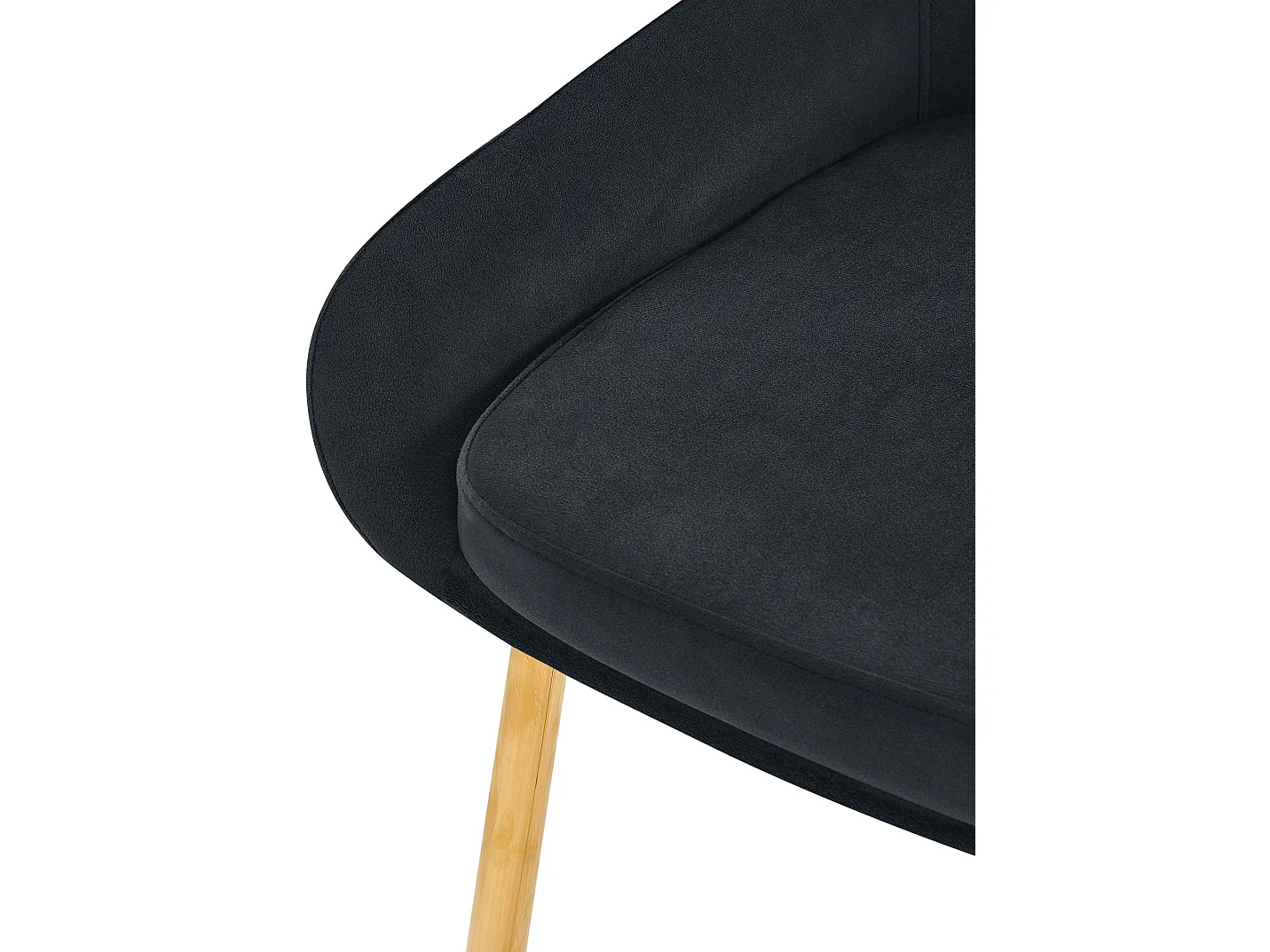 chaise salle à manger - Velours - Noir - Elmira