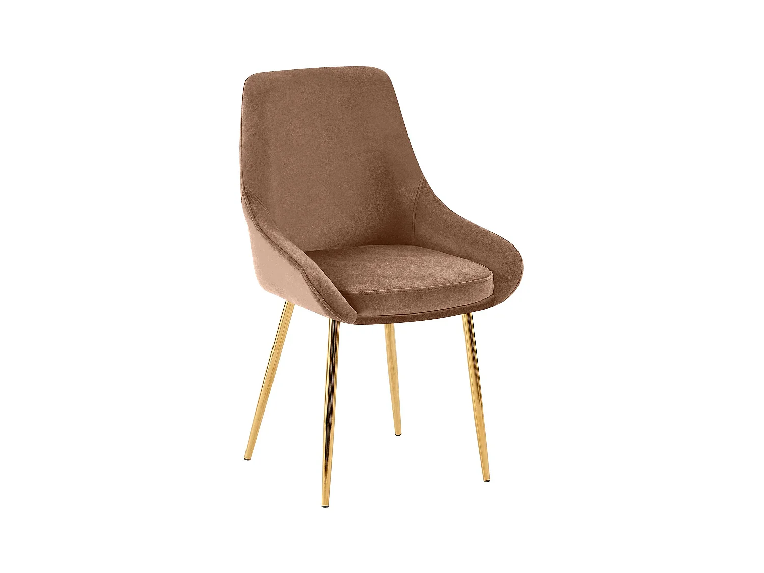 chaise salle à manger - Velours - Marron - Elmira