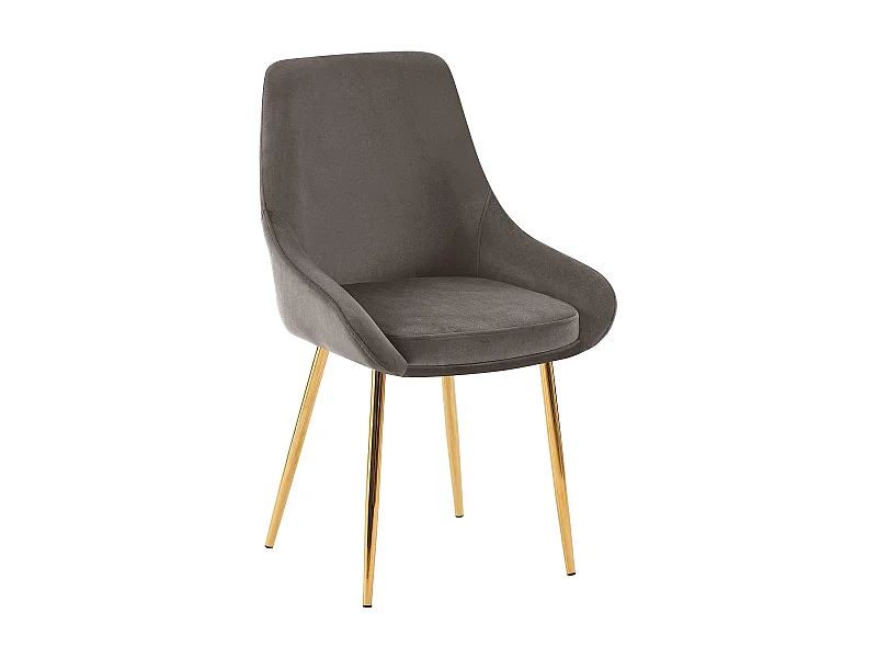 chaise salle à manger - Velours - Anthracite - Elmira