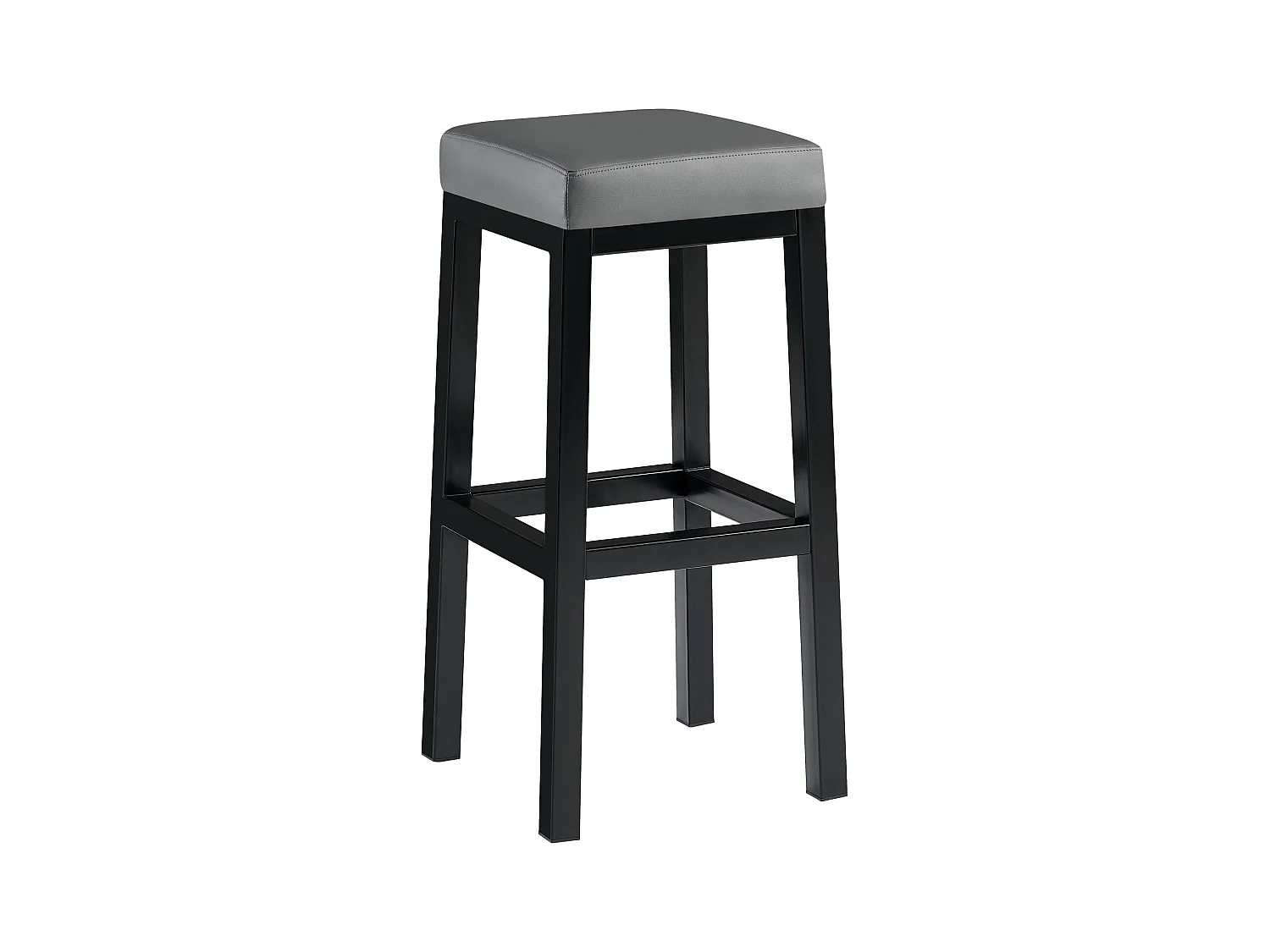 Tabouret de bar - Similicuir - Gris - Taylor B85