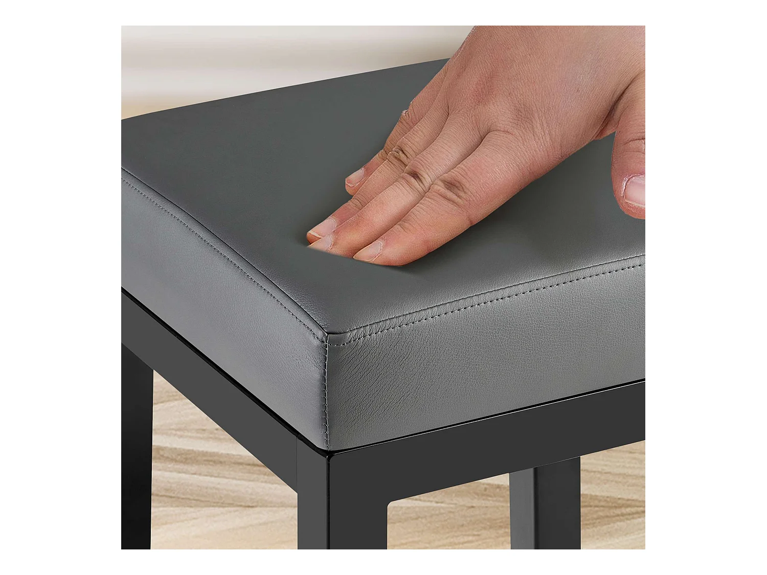 Tabouret de bar - Similicuir - Gris - Taylor B85