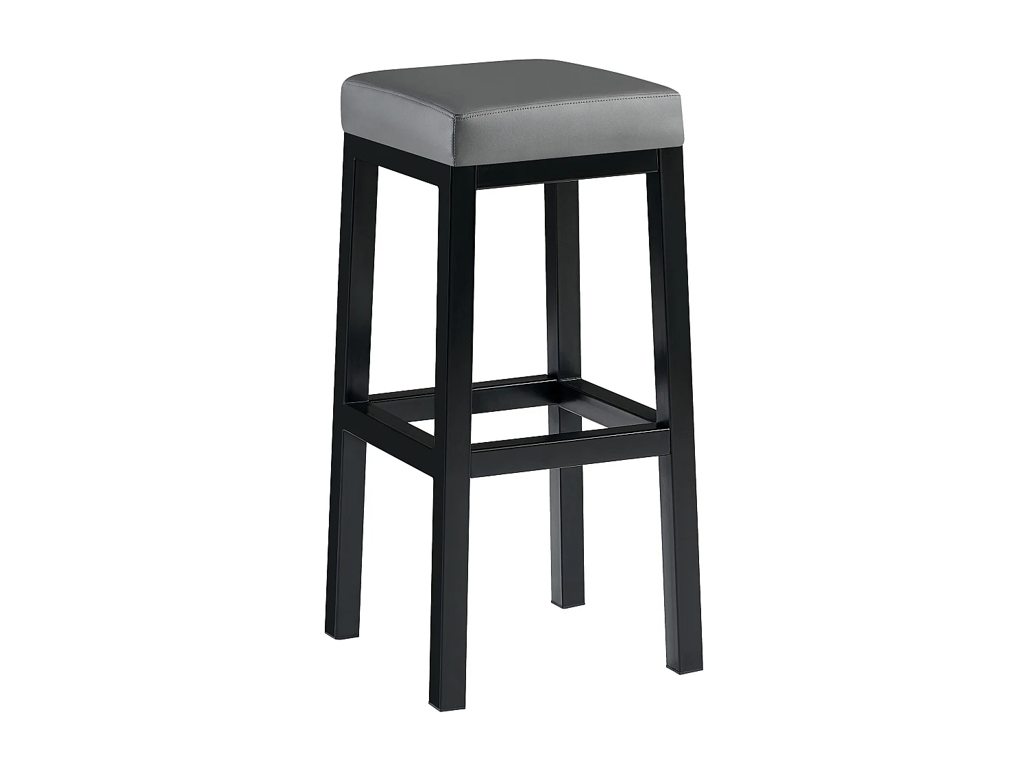 Tabouret de bar - Similicuir - Gris - Taylor B85
