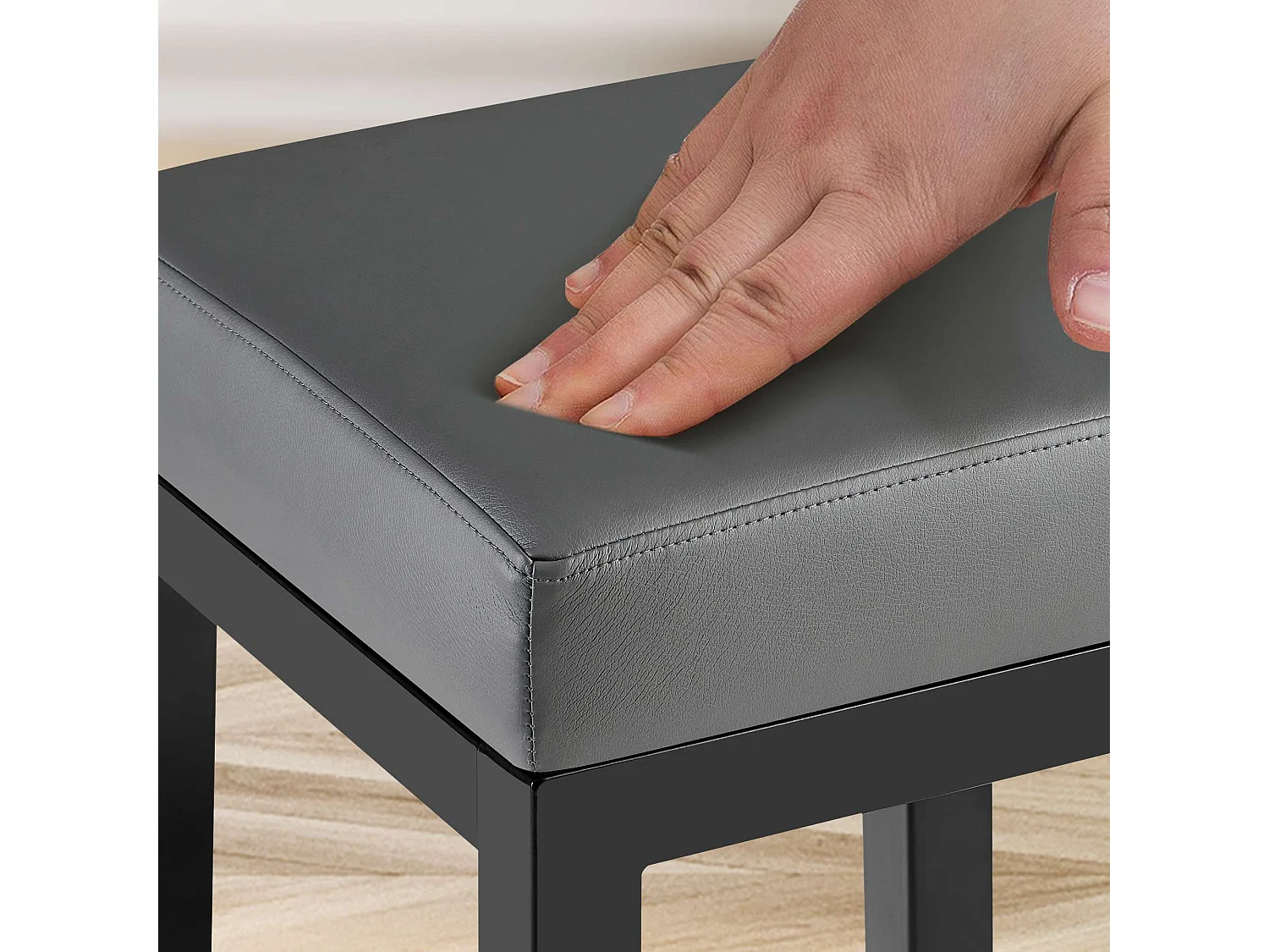 Tabouret de bar - Similicuir - Gris - Taylor B85