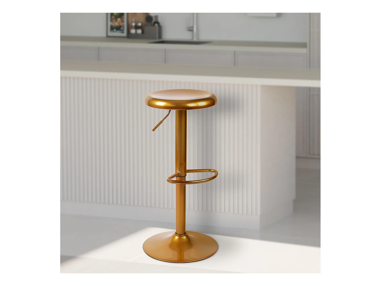 Tabouret de bar - Métal & Chrome - Or - Williston